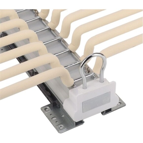 Trouser Rack 22 Rods Sliding Pull Out Pants Hanger Holder Closet Organizer Beige - Picture 7 of 7